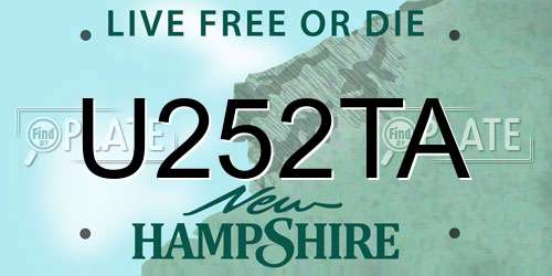 U252TA New Hampshire License Plate