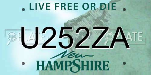 U252ZA New Hampshire License Plate
