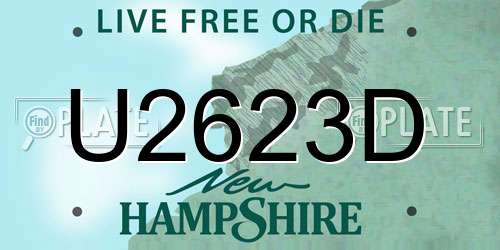 U2623D New Hampshire License Plate