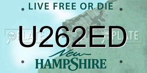 U262ED New Hampshire License Plate