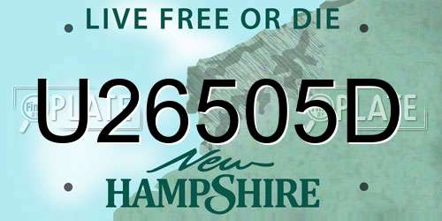 U26505D New Hampshire License Plate