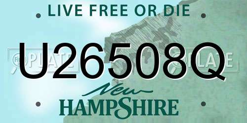 U26508Q New Hampshire License Plate