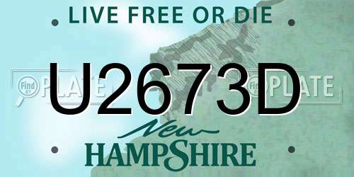 U2673D New Hampshire License Plate