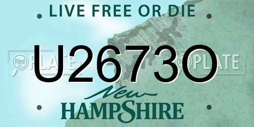 U2673O New Hampshire License Plate