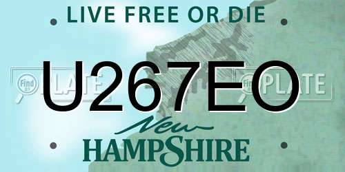 U267EO New Hampshire License Plate