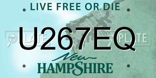 U267EQ New Hampshire License Plate