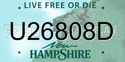 U26808D New Hampshire License Plate