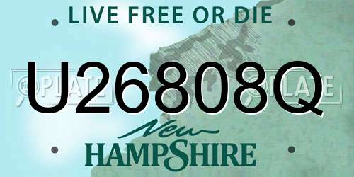 U26808Q New Hampshire License Plate