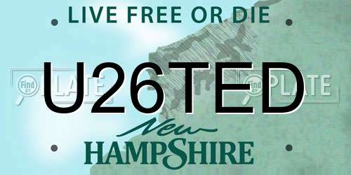 U26TED New Hampshire License Plate