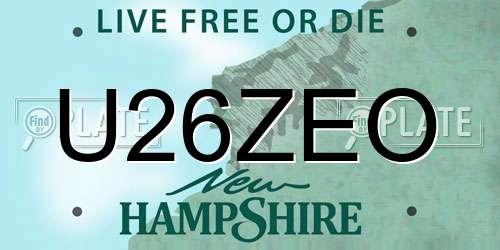 U26ZEO New Hampshire License Plate