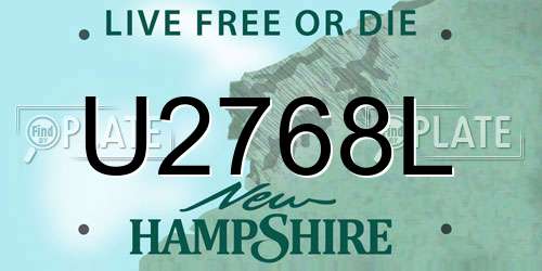 U2768L New Hampshire License Plate