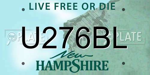 U276BL New Hampshire License Plate