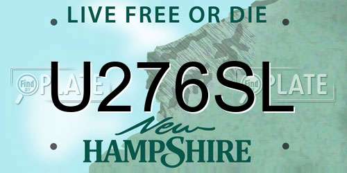 U276SL New Hampshire License Plate
