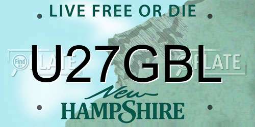 U27GBL New Hampshire License Plate