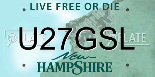 U27GSL New Hampshire License Plate