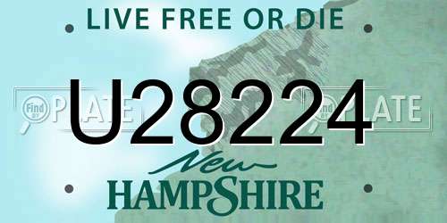 U28224 New Hampshire License Plate