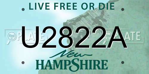 U2822A New Hampshire License Plate