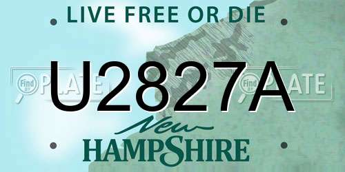 U2827A New Hampshire License Plate