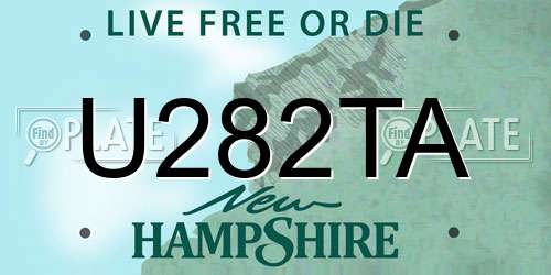 U282TA New Hampshire License Plate