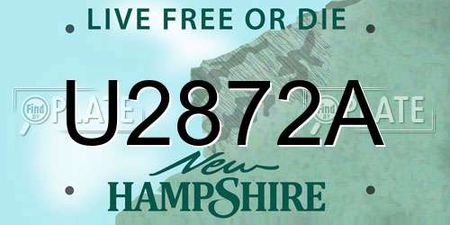 U2872A New Hampshire License Plate