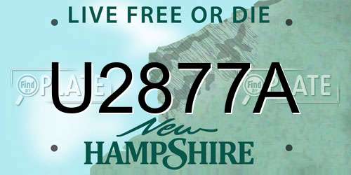 U2877A New Hampshire License Plate