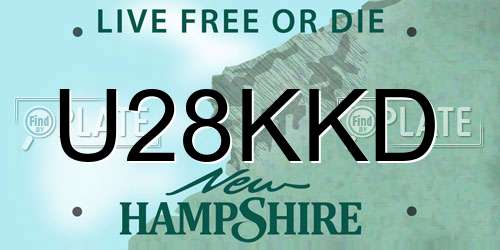 U28KKD New Hampshire License Plate