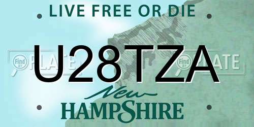 U28TZA New Hampshire License Plate