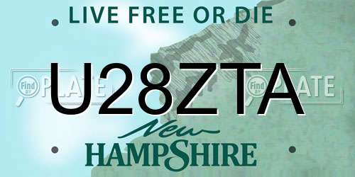 U28ZTA New Hampshire License Plate
