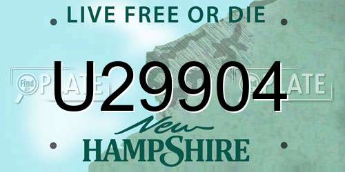 U29904 New Hampshire License Plate