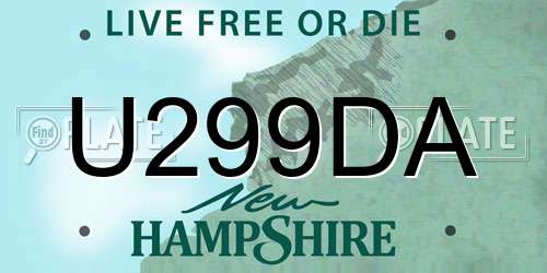 U299DA New Hampshire License Plate