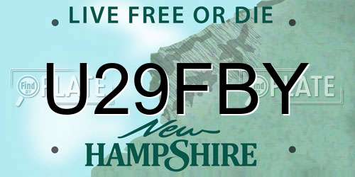U29FBY New Hampshire License Plate