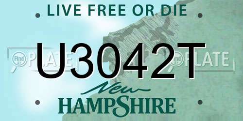 U3042T New Hampshire License Plate