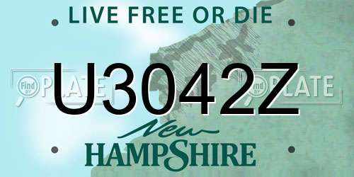 U3042Z New Hampshire License Plate