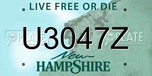 U3047Z New Hampshire License Plate