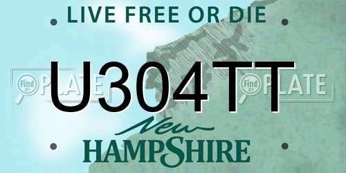 U304TT New Hampshire License Plate