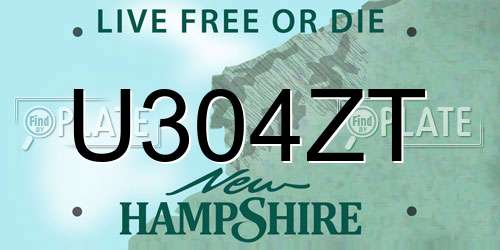 U304ZT New Hampshire License Plate