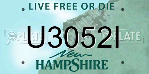 U3052I New Hampshire License Plate
