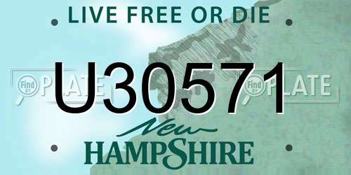 U30571 New Hampshire License Plate