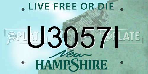 U3057I New Hampshire License Plate