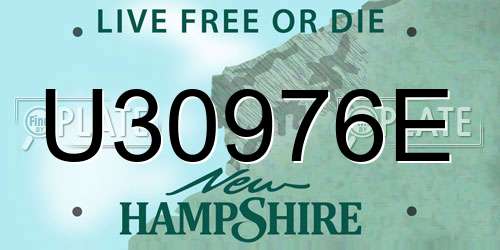U30976E New Hampshire License Plate