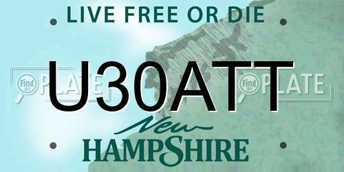 U30ATT New Hampshire License Plate