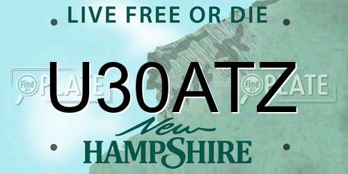 U30ATZ New Hampshire License Plate