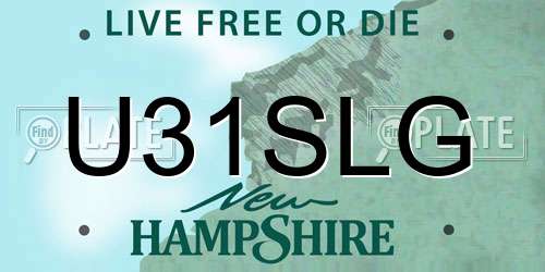 U31SLG New Hampshire License Plate
