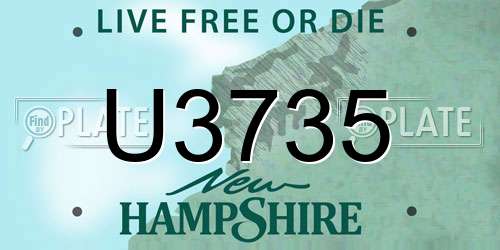 U3735 New Hampshire License Plate