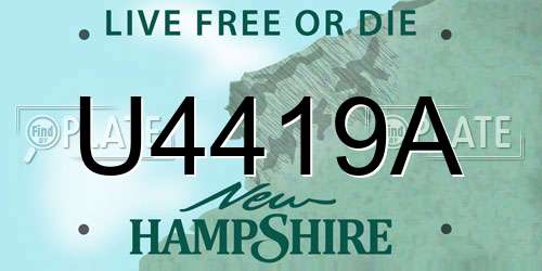 U4419A New Hampshire License Plate