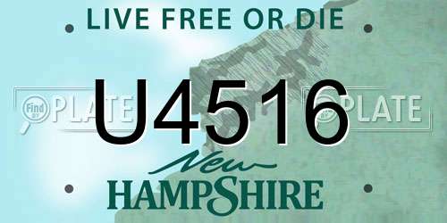 U4516 New Hampshire License Plate
