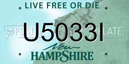 U5033I New Hampshire License Plate