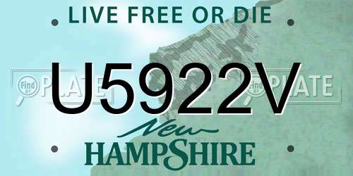 U5922V New Hampshire License Plate