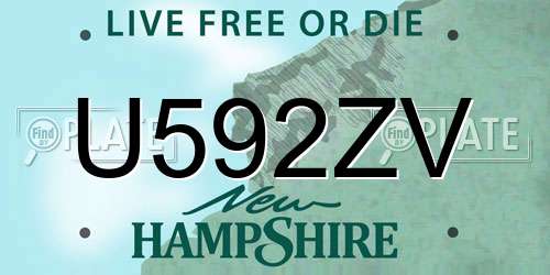 U592ZV New Hampshire License Plate
