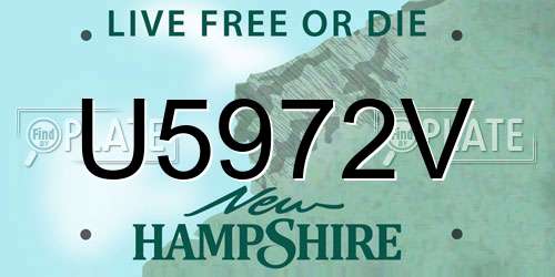 U5972V New Hampshire License Plate